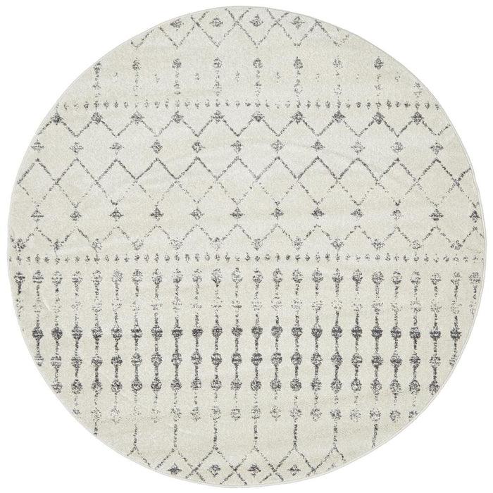 Ahlat Silver Aztec Transitional Multi Pattern Contemporary Round Rug, Rugs, Ozark Home 