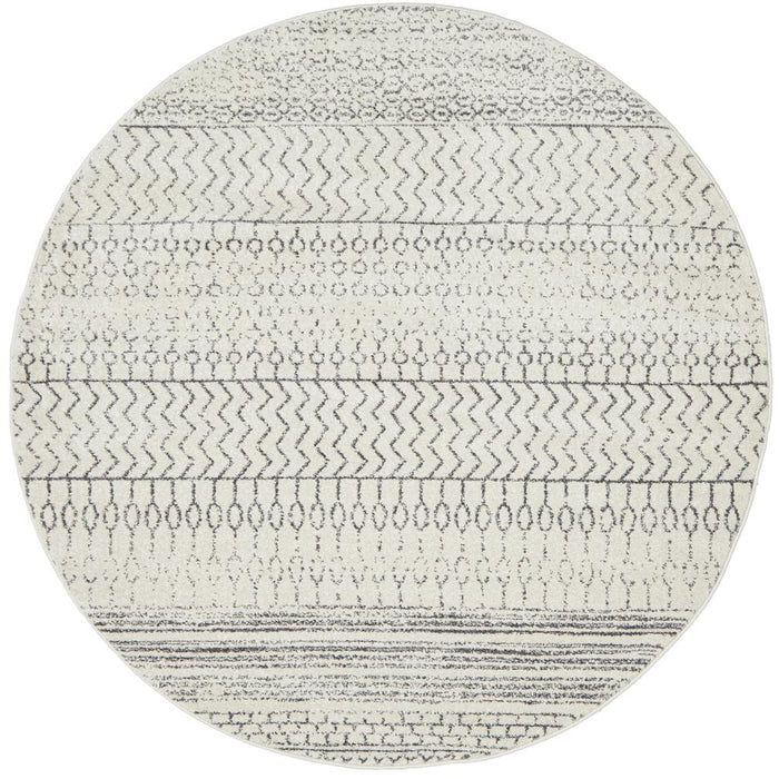 Ahlat Silver Aztec Transitional Assorted Pattern Contemporary Round Rug, Rugs, Ozark Home 