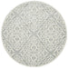 Ahlat Silver Floral Diamond Pattern Contemporary Round Rug, Rugs, Ozark Home 