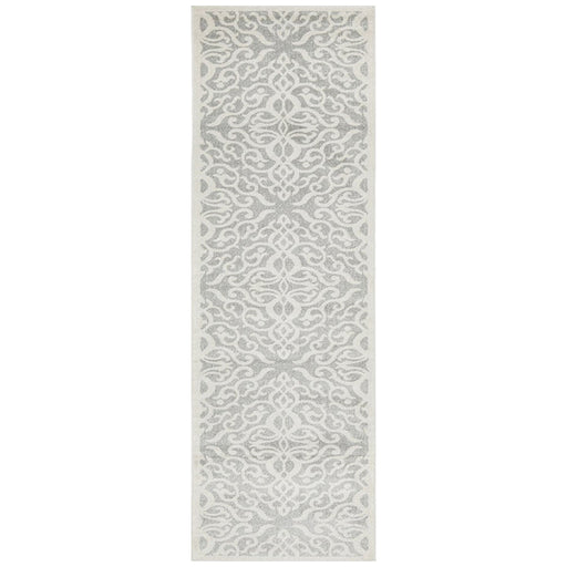 Cayeli Silver Floral Trellis Contemporary Runner Rug, Rugs, Ozark Home 