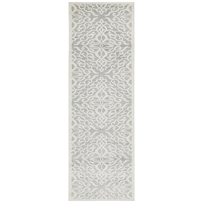 Cayeli Silver Floral Trellis Contemporary Runner Rug, Rugs, Ozark Home 