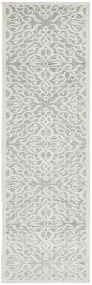 Ahlat Silver Floral Diamond Pattern Contemporary Rug, Rugs, Ozark Home 