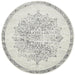 Ahlat Silver Transitional Floral Medallion Contemporary Round Rug, Rugs, Ozark Home 