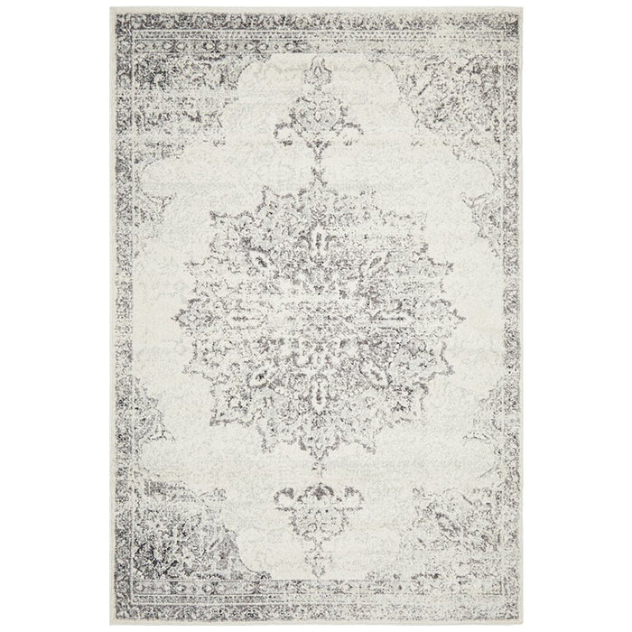 Cayeli Silver Transitional Medallion Contemporary Rug, Rugs, Ozark Home 