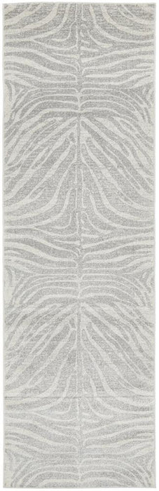 Ahlat Silver Savannah Zebra Contemporary Runner Rug, Rugs, Ozark Home 