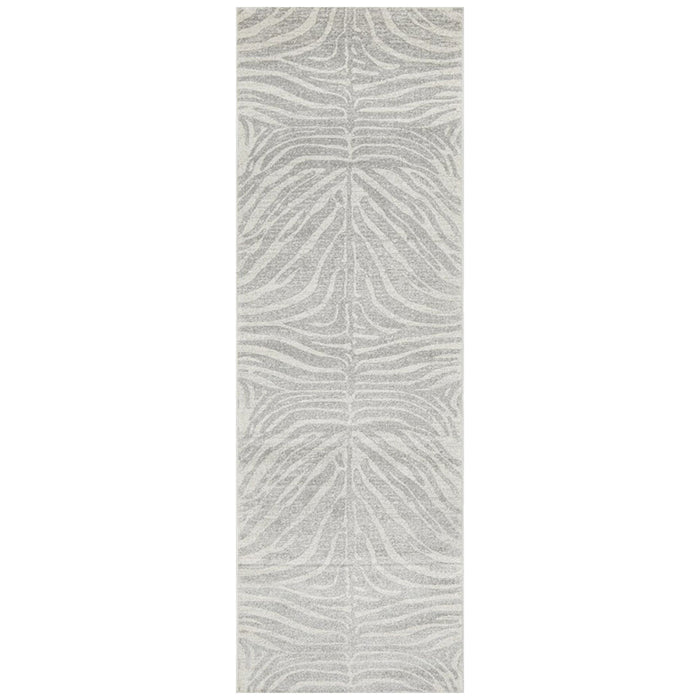 Cayeli Silver Zebra Safari Contemporary Runner Rug, Rugs, Ozark Home 