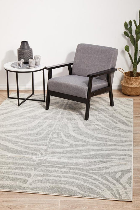 Ahlat Silver Savannah Zebra Contemporary Rug, Rugs, Ozark Home 