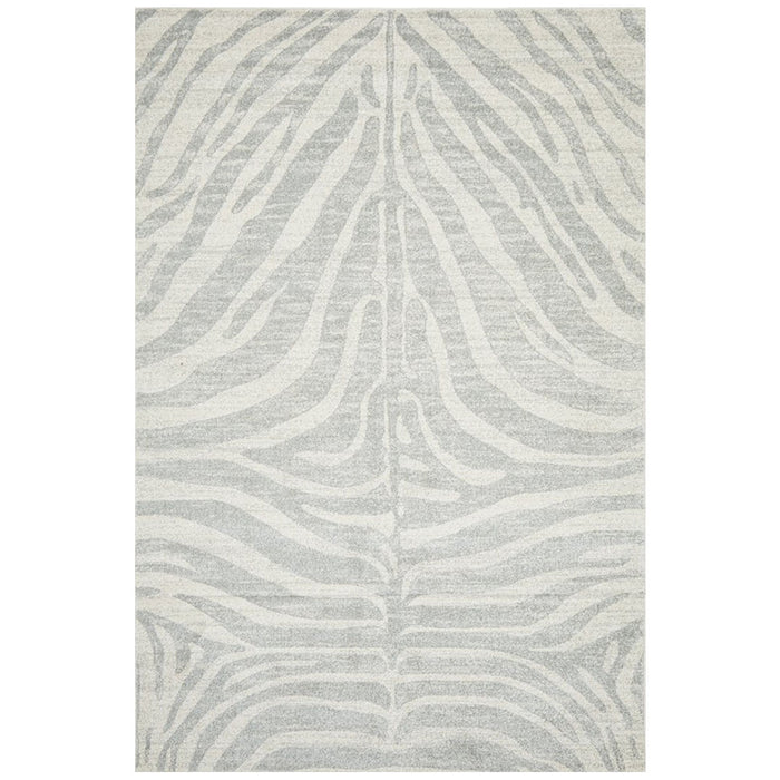 Cayeli Silver Zebra Safari Contemporary Rug, Rugs, Ozark Home 