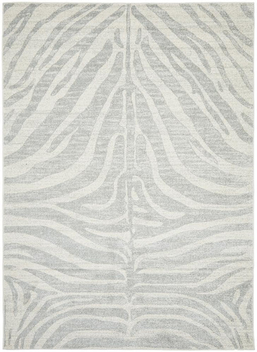 Ahlat Silver Savannah Zebra Contemporary Rug, Rugs, Ozark Home 