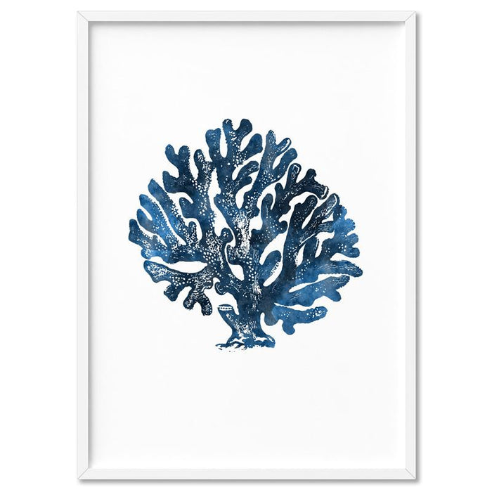 Hamptons Watercolour Blue Coral II - Art Print, Wall Art, Ozark Home 