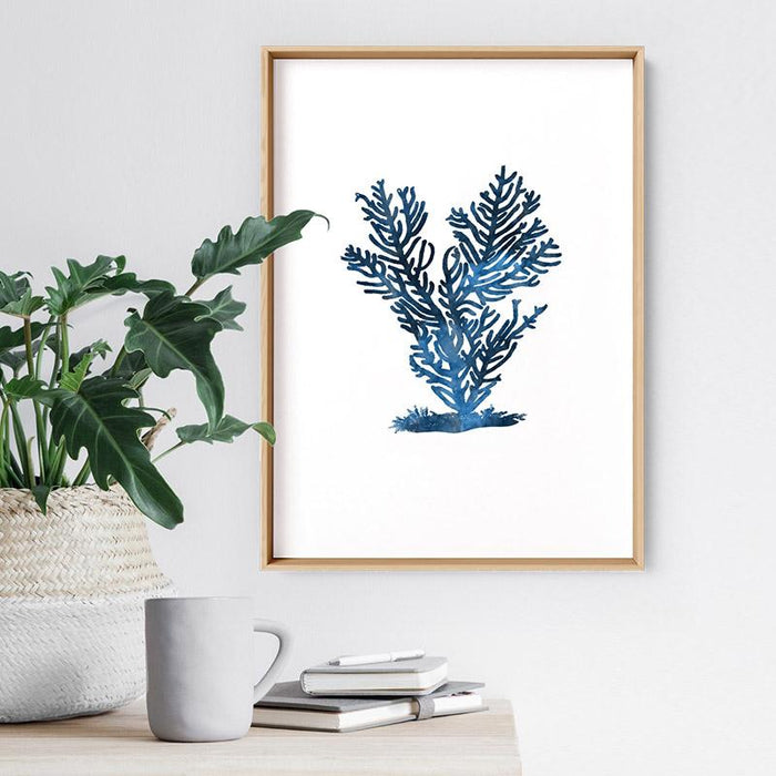 Hamptons Watercolour Blue Coral IV - Art Print, Wall Art, Ozark Home 