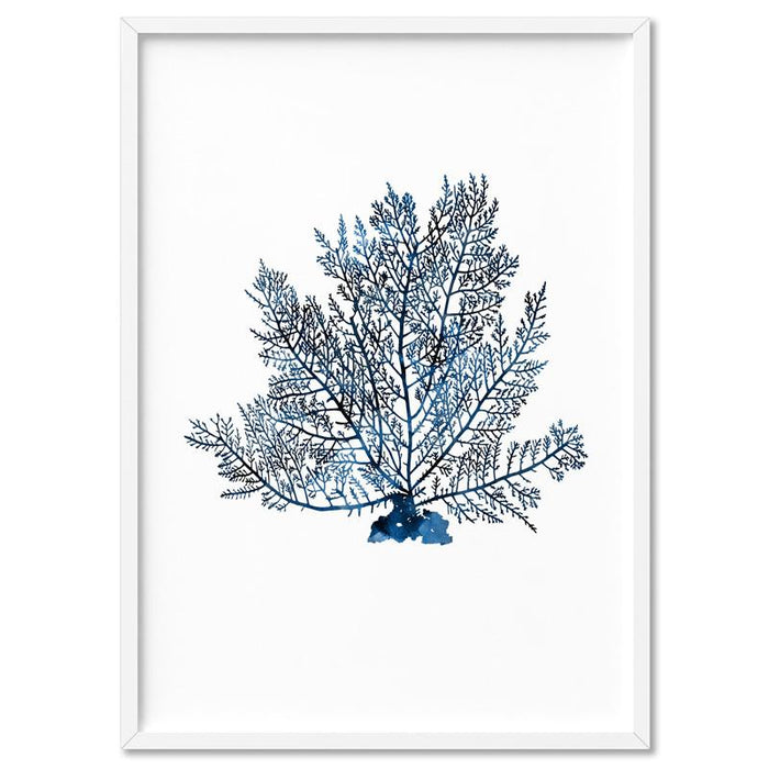 Hamptons Watercolour Blue Coral V - Art Print, Wall Art, Ozark Home 