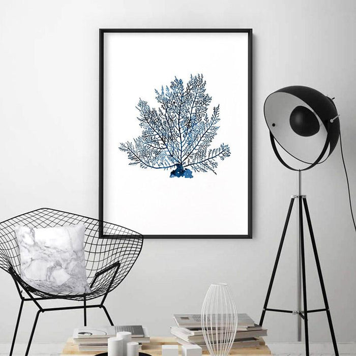 Hamptons Watercolour Blue Coral V - Art Print, Wall Art, Ozark Home 