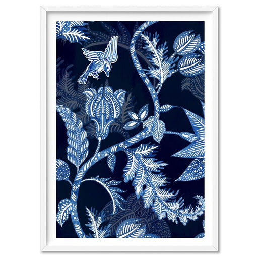 Hamptons Blue Paisley Depths  - Art Print, Wall Art, Ozark Home 