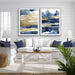 Calm With Gold - Two Piece Hamptons Blue Watercolour Wall Art Prints Artwork, Wall Art, Ozark Home 