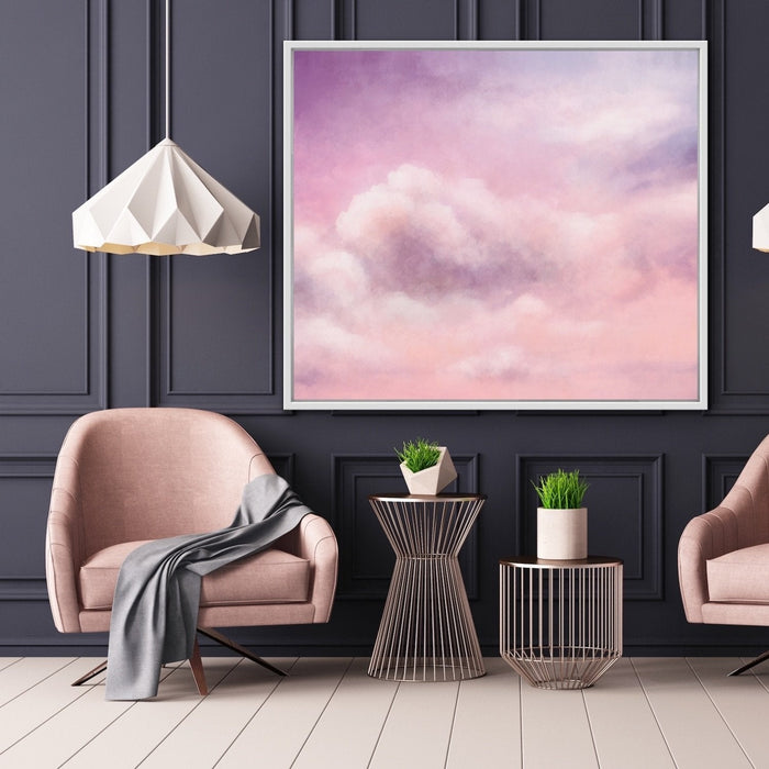 Candy Clouds - Square Abstract Pink Cloud Wall Art Canvas Print, Wall Art, Ozark Home 