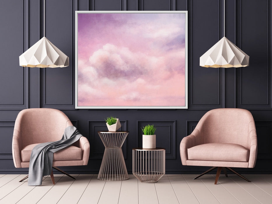 Candy Clouds - Square Abstract Pink Cloud Wall Art Canvas Print, Wall Art, Ozark Home 