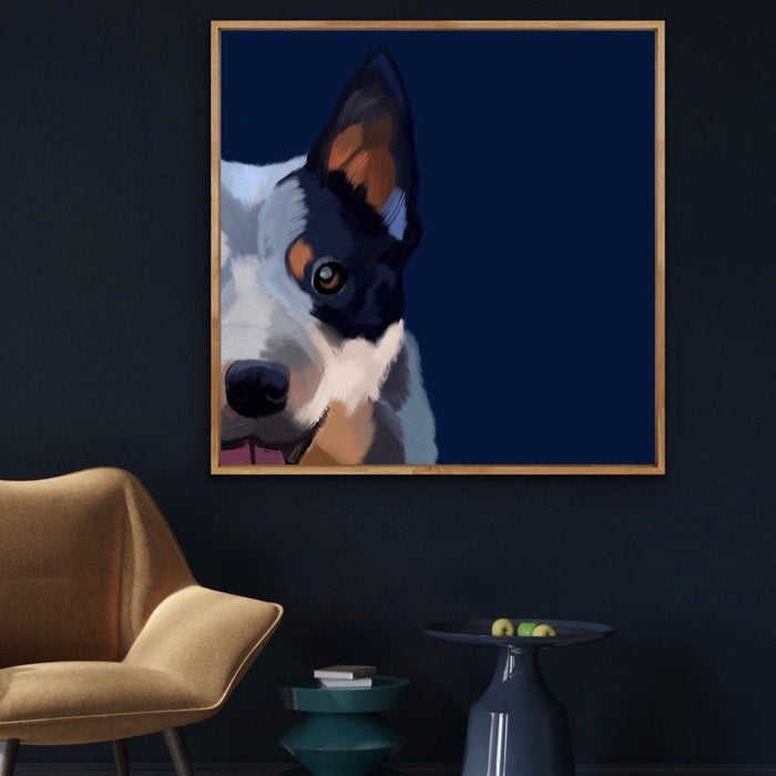 Cattle Dog - Square Blue Heeler Australian Cattle Dog Wall Art Canvas Print, Wall Art, Ozark Home 