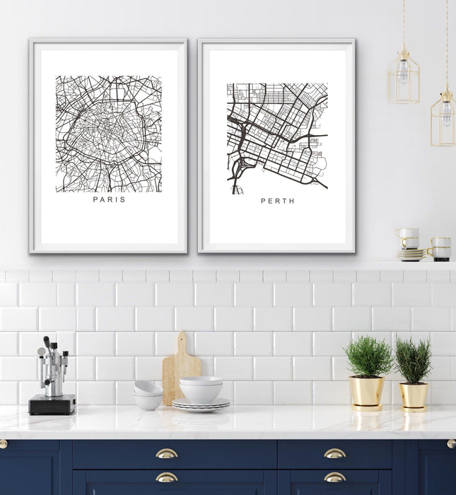 City Maps - 360 Cities Round The World - Wall Art Print s