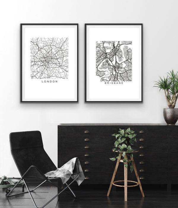 City Maps - 360 Cities Round The World - Wall Art Print s