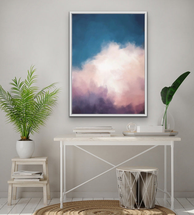 Cloudlands - Abstract Cloudy Sky Artwork Framed Canvas Wall Art Print