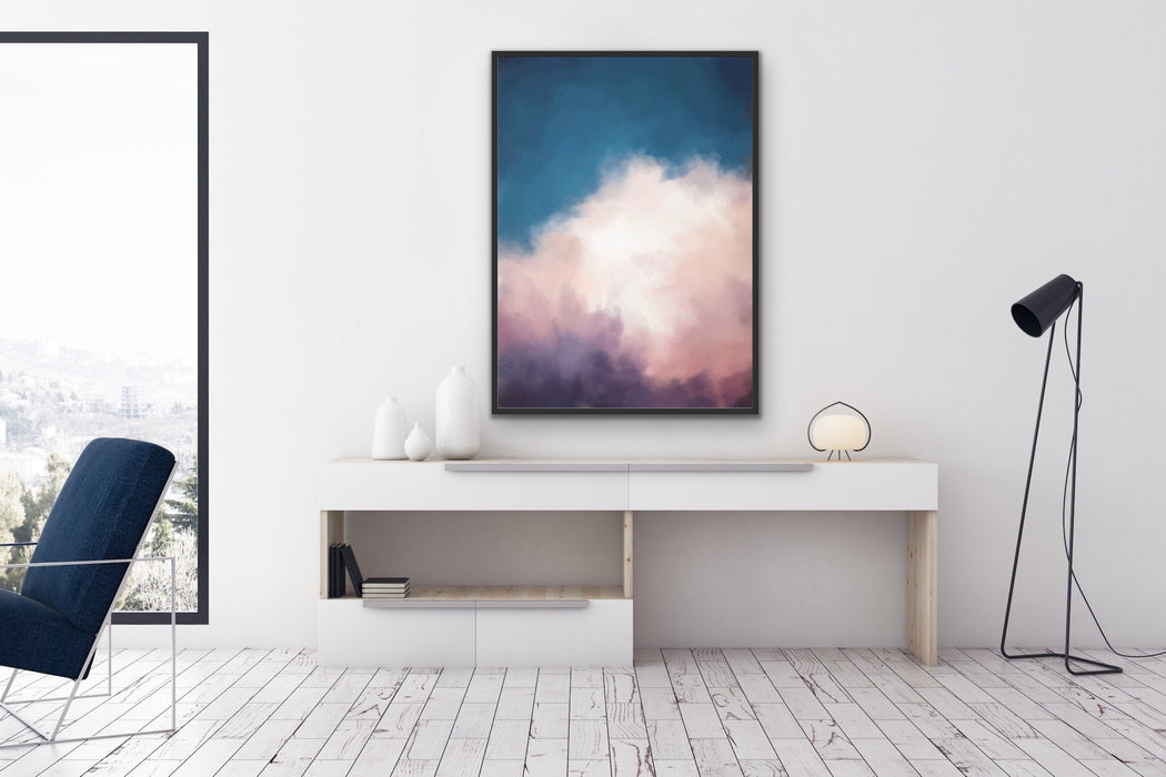 Cloudlands - Abstract Cloudy Sky Artwork Framed Canvas Wall Art Print