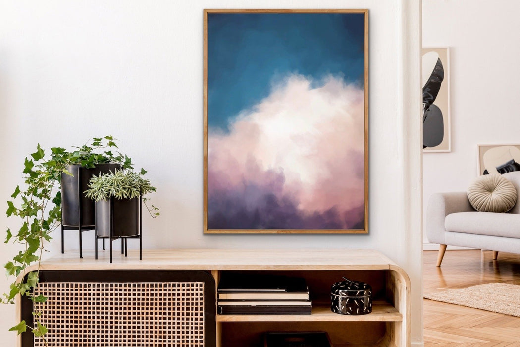 Cloudlands - Abstract Cloudy Sky Artwork Framed Canvas Wall Art Print