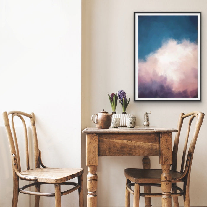 Cloudlands - Abstract Cloudy Sky Artwork Framed Canvas Wall Art Print