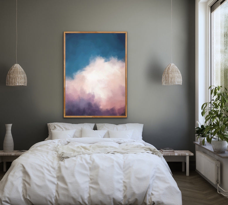 Cloudlands - Abstract Cloudy Sky Artwork Framed Canvas Wall Art Print