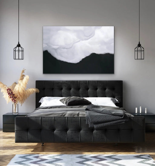 Clouds On Black Sky - Black and White Cloud Artwork, Wall Art, Ozark Home 