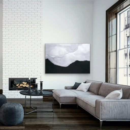 Clouds On Black Sky - Black and White Cloud Artwork, Wall Art, Ozark Home 