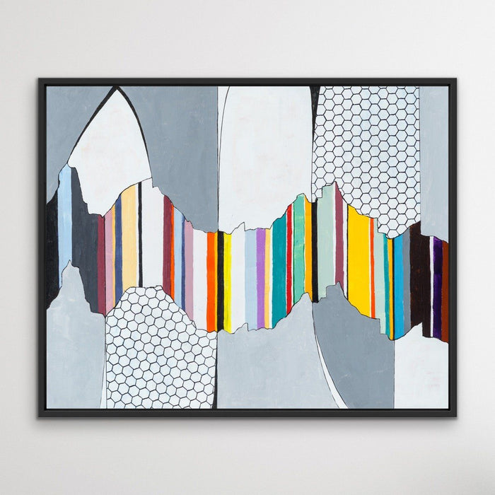 Colour Canyon - Grey Contemporary Colour Abstract Stretched Canvas Print