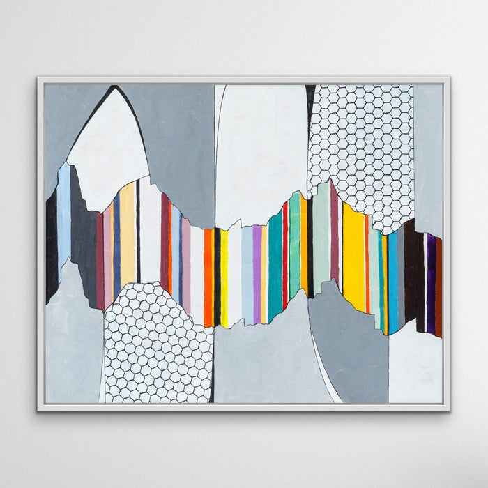 Colour Canyon - Grey Contemporary Colour Abstract Stretched Canvas Print