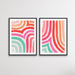 Colour Crush - Two Piece Colourful Striped Print Set, Wall Art, Ozark Home 