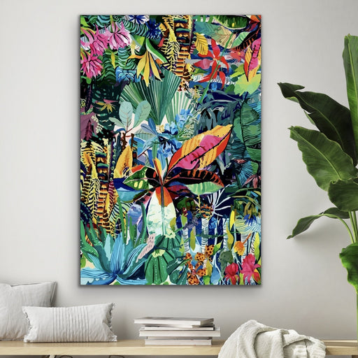 Colour Jungle - Abstract Colourful Monstera Jungle Original Artwork Canvas Print, Wall Art, Ozark Home 