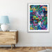 Colour Jungle In Blue and Purple - Colourful Jungle Canvas or Art Print, Wall Art, Ozark Home 