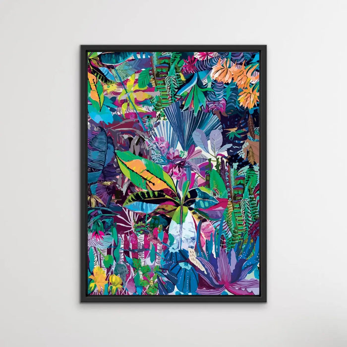 Colour Jungle In Blue and Purple - Colourful Jungle Canvas or Art Print, Wall Art, Ozark Home 