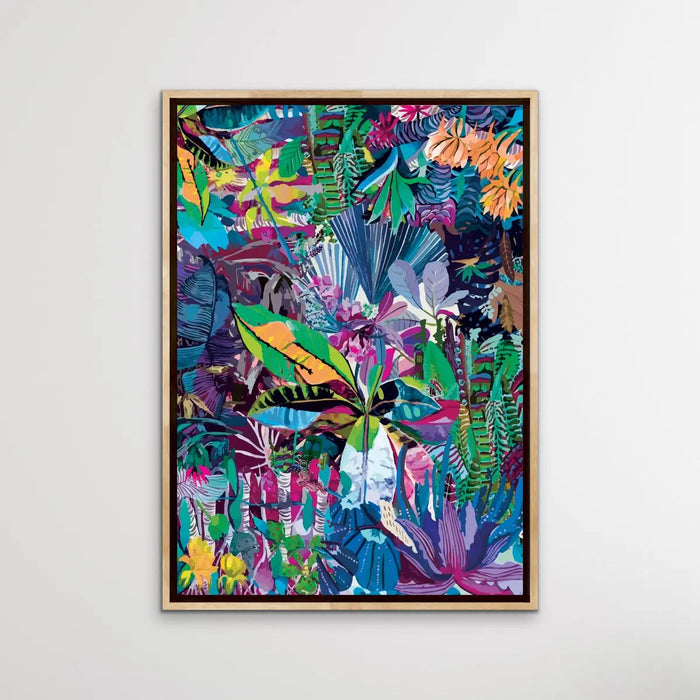 Colour Jungle In Blue and Purple - Colourful Jungle Canvas or Art Print, Wall Art, Ozark Home 