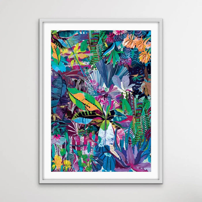 Colour Jungle In Blue and Purple - Colourful Jungle Canvas or Art Print, Wall Art, Ozark Home 