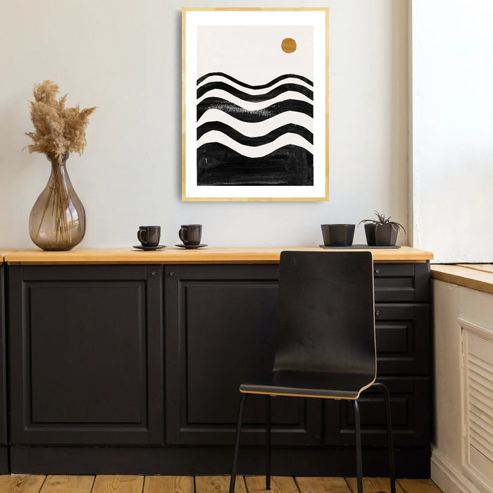 Abstract Modern Shapes Poster Black Color 1 - Abstract Print Collection, Wall Art, Ozark Home 