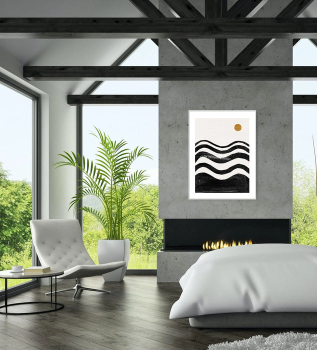 Abstract Modern Shapes Poster Black Color 1 - Abstract Print Collection, Wall Art, Ozark Home 