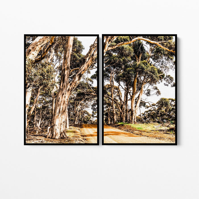 Country Road - Two Piece Photographic Australian Bush Nature Print Set as Canvas or Art Print, Wall Art, Ozark Home 