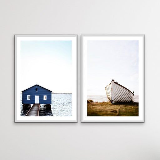 Crawley Boathouse and Dinghy - Two Piece Wall Art Dinghy and Boatshed Photographic Artwork, Wall Art, Ozark Home 