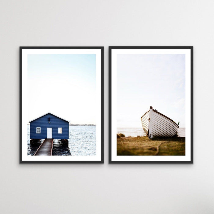 Crawley Boathouse and Dinghy - Two Piece Wall Art Dinghy and Boatshed Photographic Artwork, Wall Art, Ozark Home 