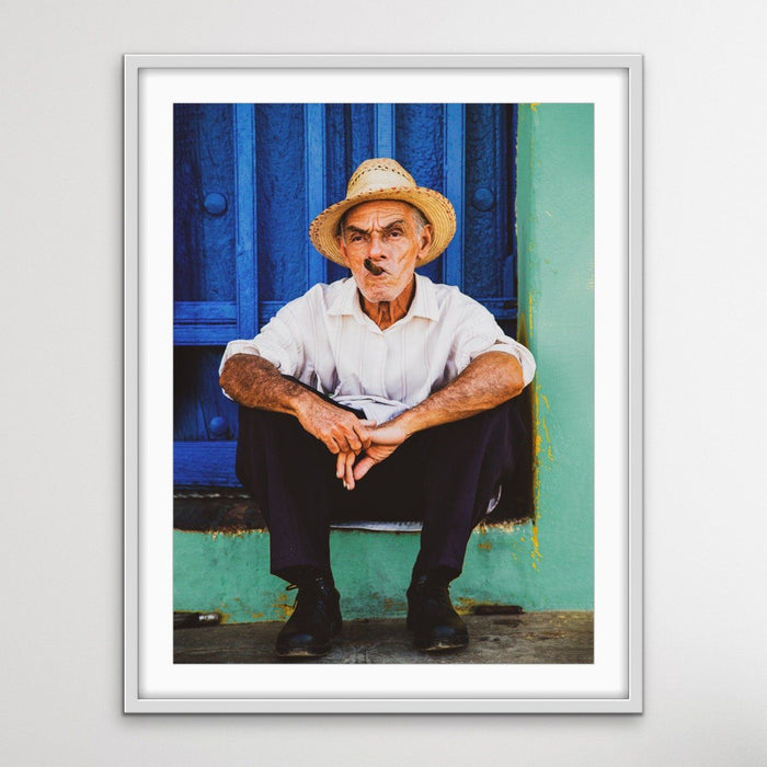 Cuban Man - Man Smoking Cigar Photographic Print