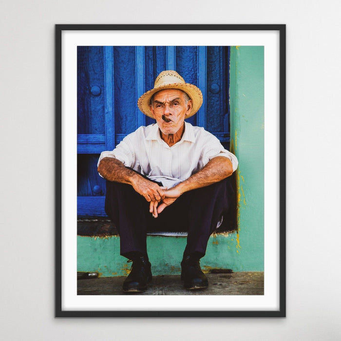 Cuban Man - Man Smoking Cigar Photographic Print