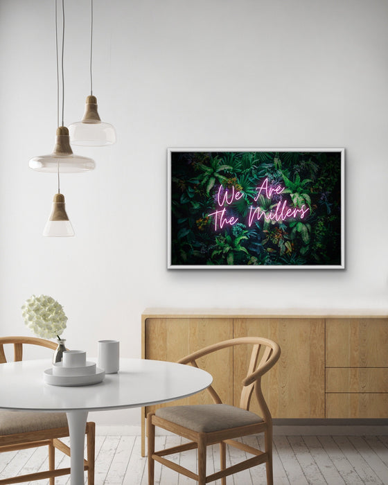 Customisable Neon Green Wall - Framed Canvas Print Wall Art Print