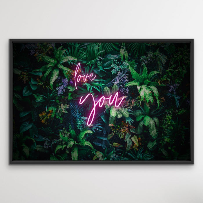 Customisable Neon Green Wall - Framed Canvas Print Wall Art Print