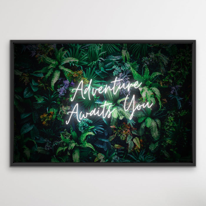 Customisable Neon Green Wall - Framed Canvas Print Wall Art Print