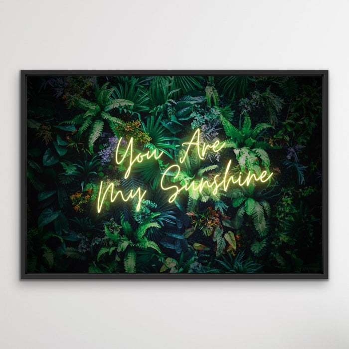 Customisable Neon Green Wall - Framed Canvas Print Wall Art Print